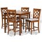 Baxton Studio Ramiro Modern Grey Fabric and Walnut Brown Finished Wood 5-PC Pub Set 176-11376-10903-Zoro - alternate 2